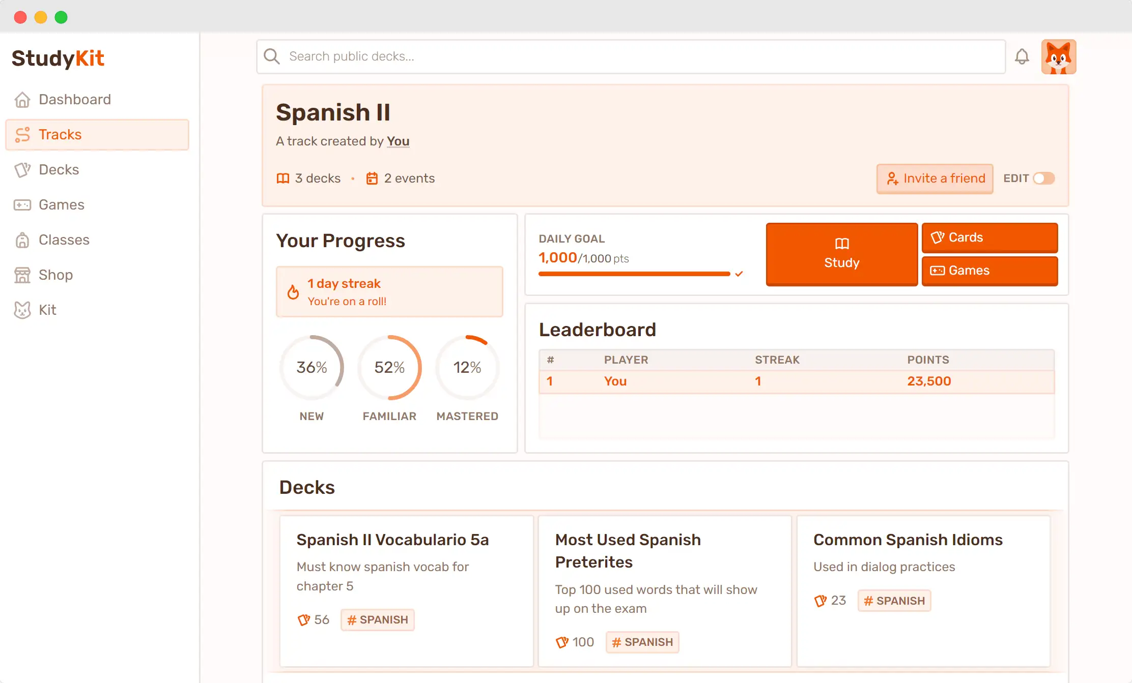 StudyKit creates a hub to organize and plan your studies.